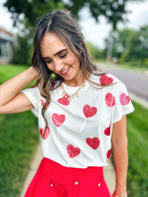 Queen of Sparkles Heart Lollipop Tee