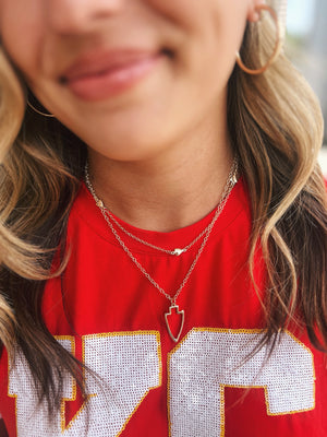 Gold Double Layer Arrowhead Necklace