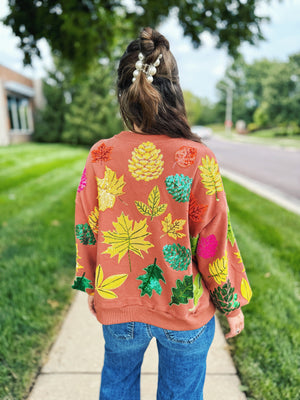 Queen of Sparkles Fall Leaves Sweatshirt