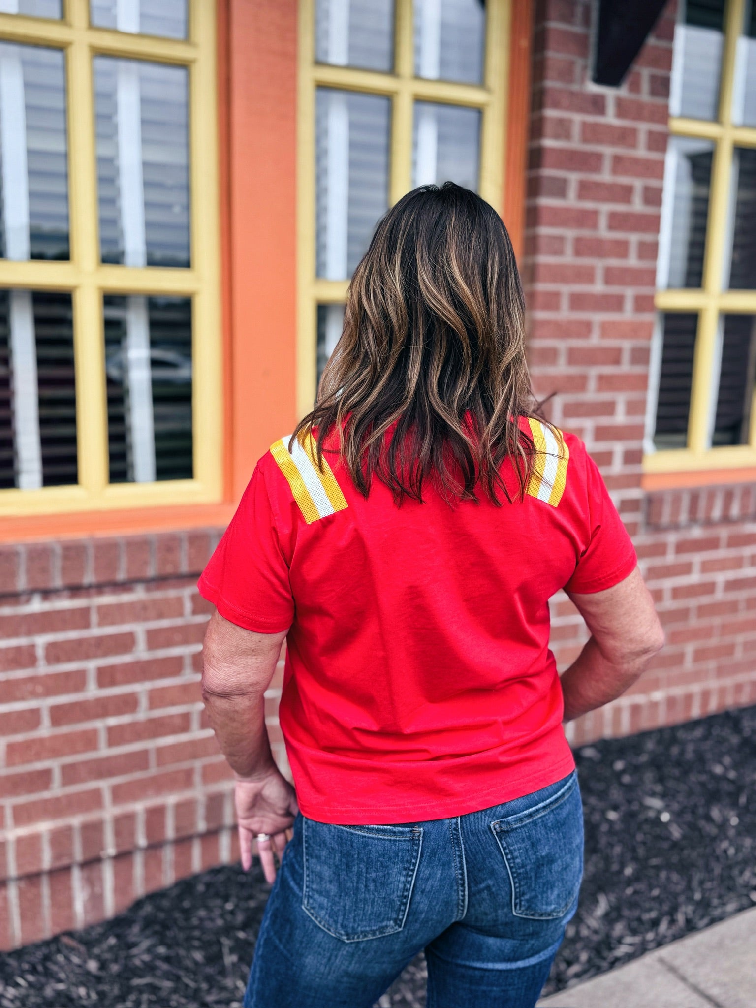 Queen of Sparkles x Amelia’s Boutique Red KC Football Tee