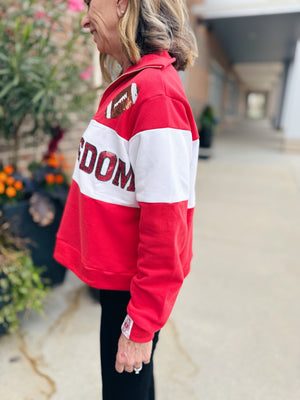 Red KC 1/2 Zip Queen of Sparkles x Amelia's Boutique