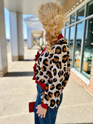 Cheetah Bow Cardigan