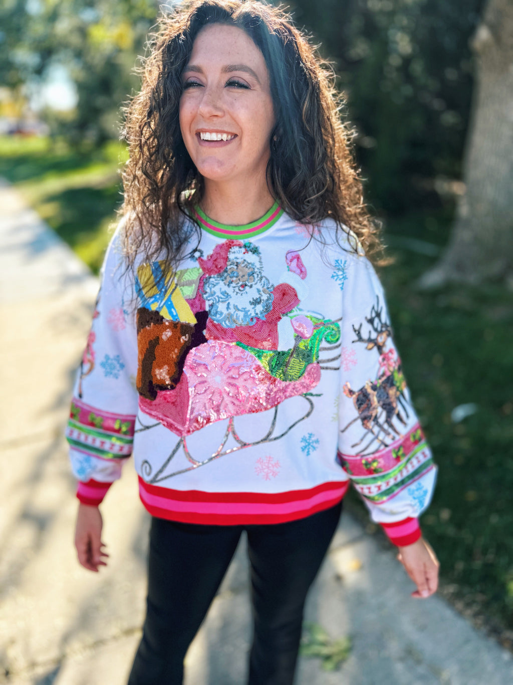 Queen of Sparkles Santa Sleigh Sweatshirt
