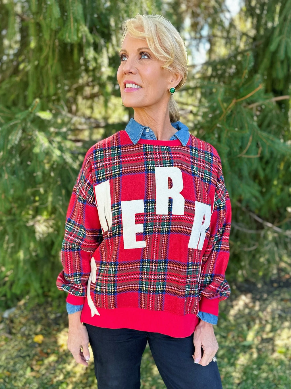 Holiday Plaid Merry Sweatshirt