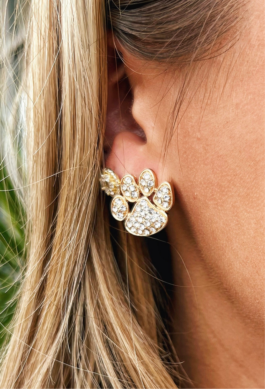Sparkle Paw Print Earrings (Medium Sized)