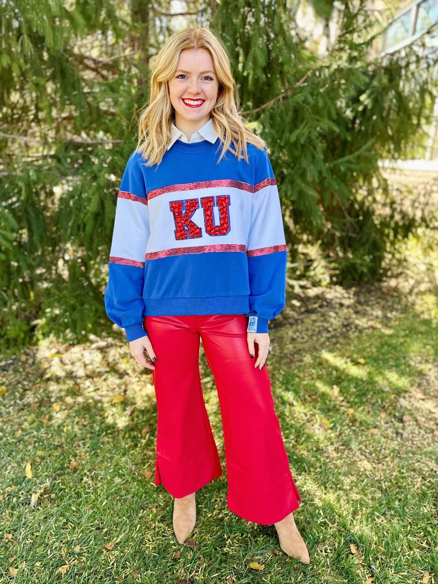 Queen of Sparkles KU Colorblock Sweatshirt