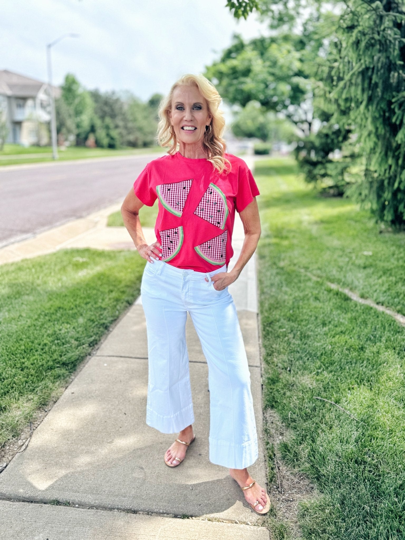 Queen of Sparkles Watermelon Women’s Tee - Amelia's Boutique