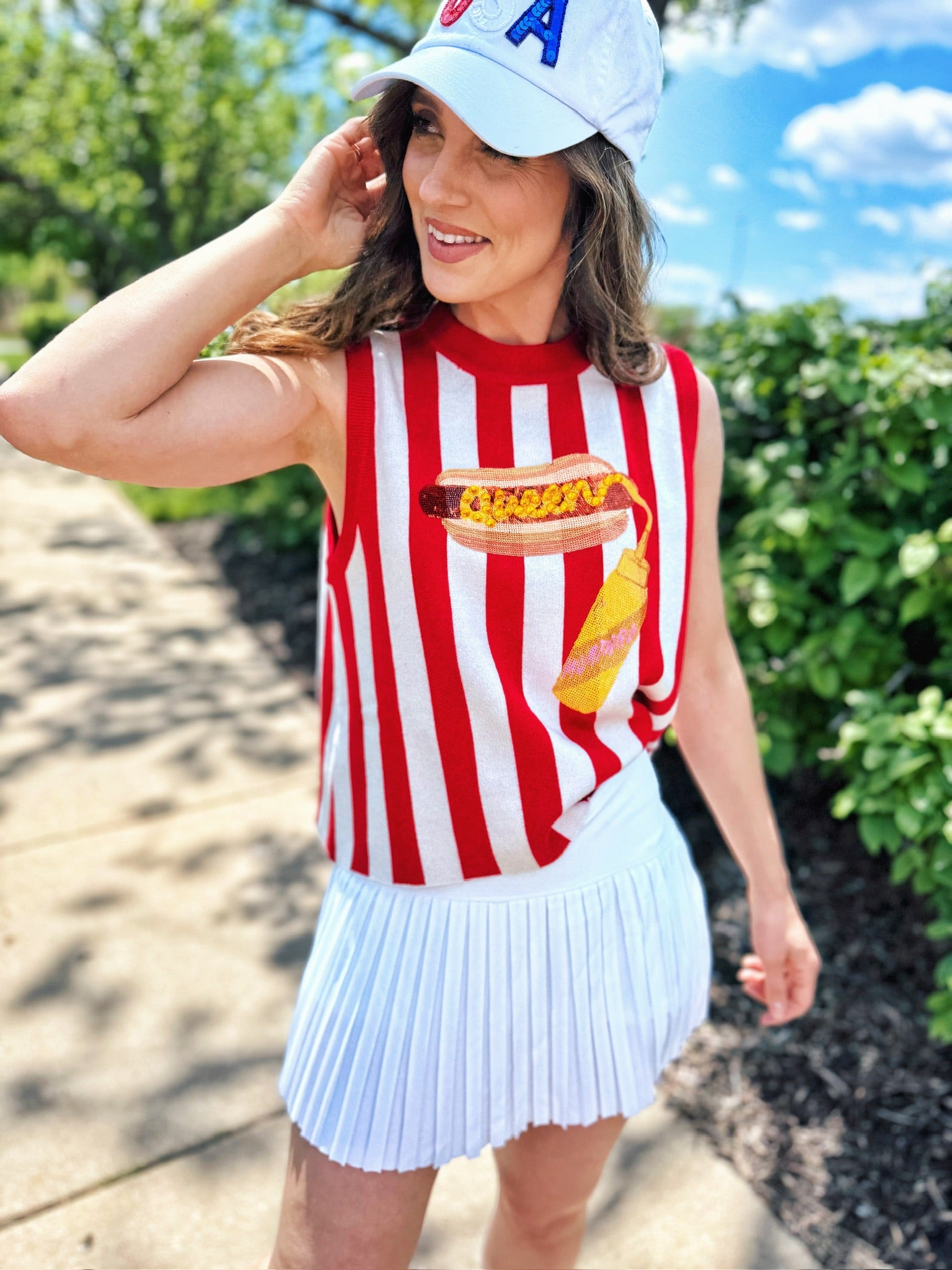 Women’s Hot Dog Sequins Knit Tank Queen of Sparkles