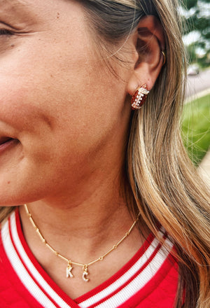 Sparkle Brown Football Post Earrings