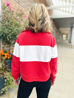 Red KC 1/2 Zip Queen of Sparkles x Amelia's Boutique