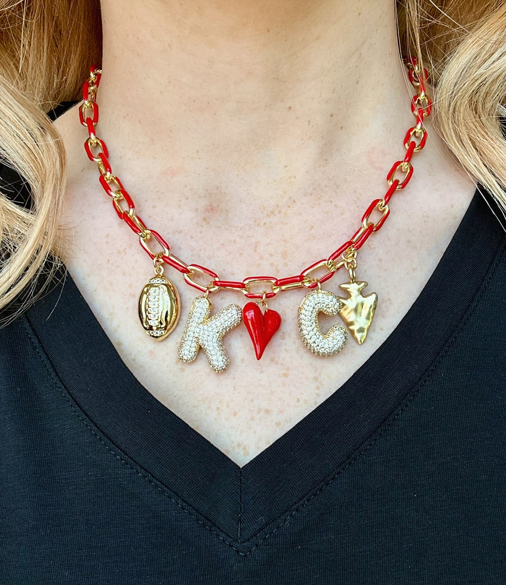 Amelia’s Custom KC Pave Charm Necklace