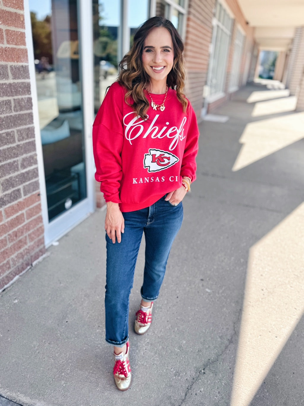 Licensed Chiefs Classic Crewneck Script Sweatshirt