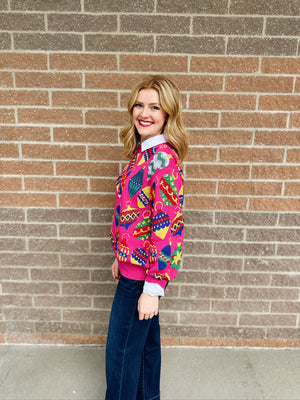 Queen of Sparkles Multi Jewel Ornament Sweater