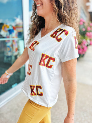Scattered KC Tee - Queen of Sparkles X Amelia's Boutique