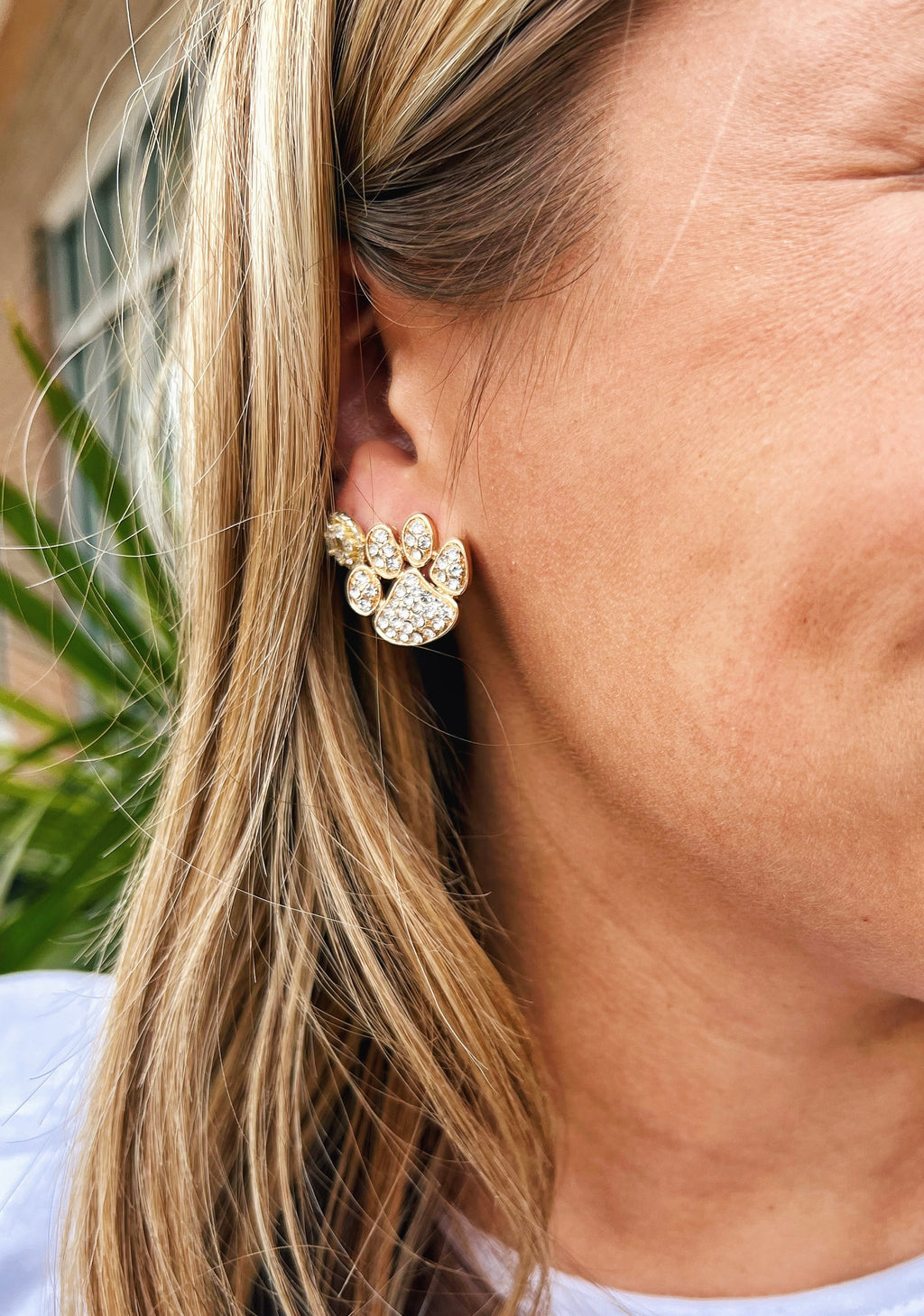 Sparkle Paw Print Earrings (Medium Sized)