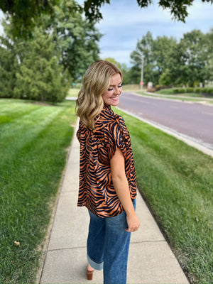 Tiger Print Blouse