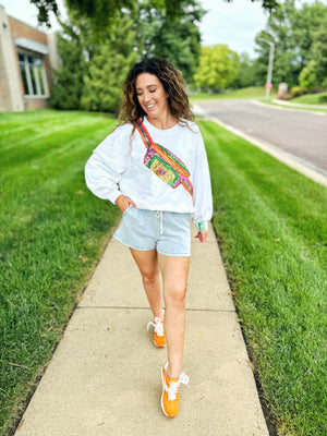 Queen of Sparkles Zipper Bag Sweatshirt