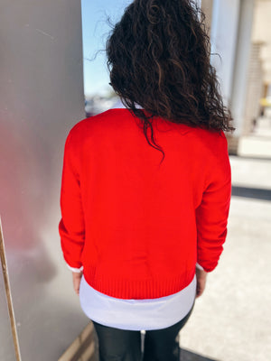 Queen of Sparkles Nutcracker Cardigan in Red