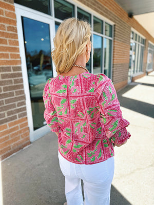 Trellis Tiles Print Women’s Top