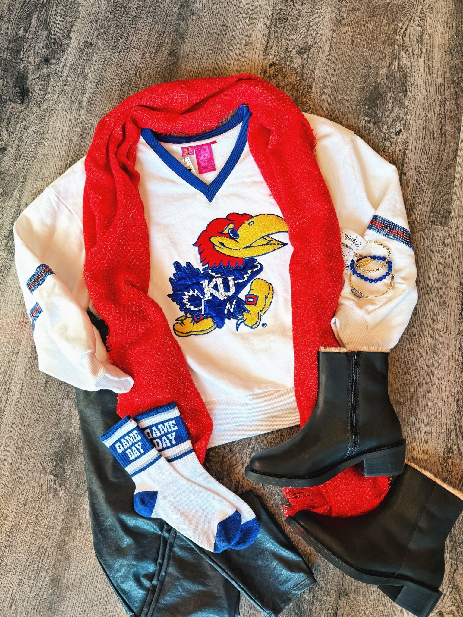 Licensed QOS KU Jayhawk Sweatshirt - Amelia's Boutique