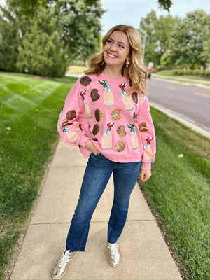 Queen of Sparkles Milk & Cookies Sweatshirt