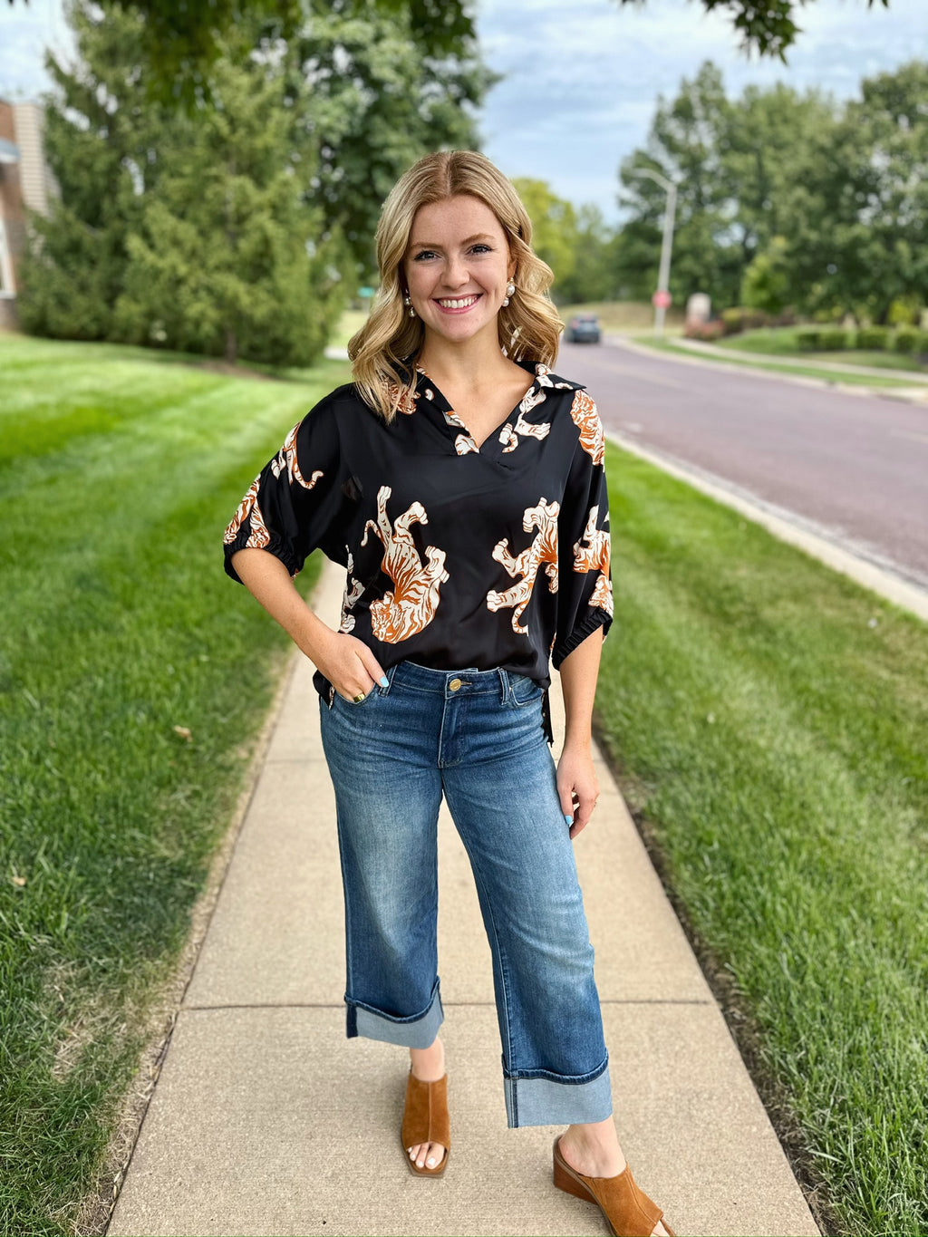 Tiger Collared Blouse