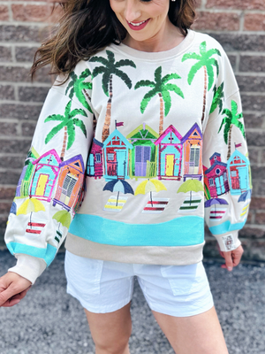 Queen of Sparkles Beach Town Sweatshirt