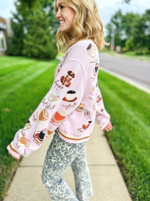 Queen of Sparkles Coffee Cardigan