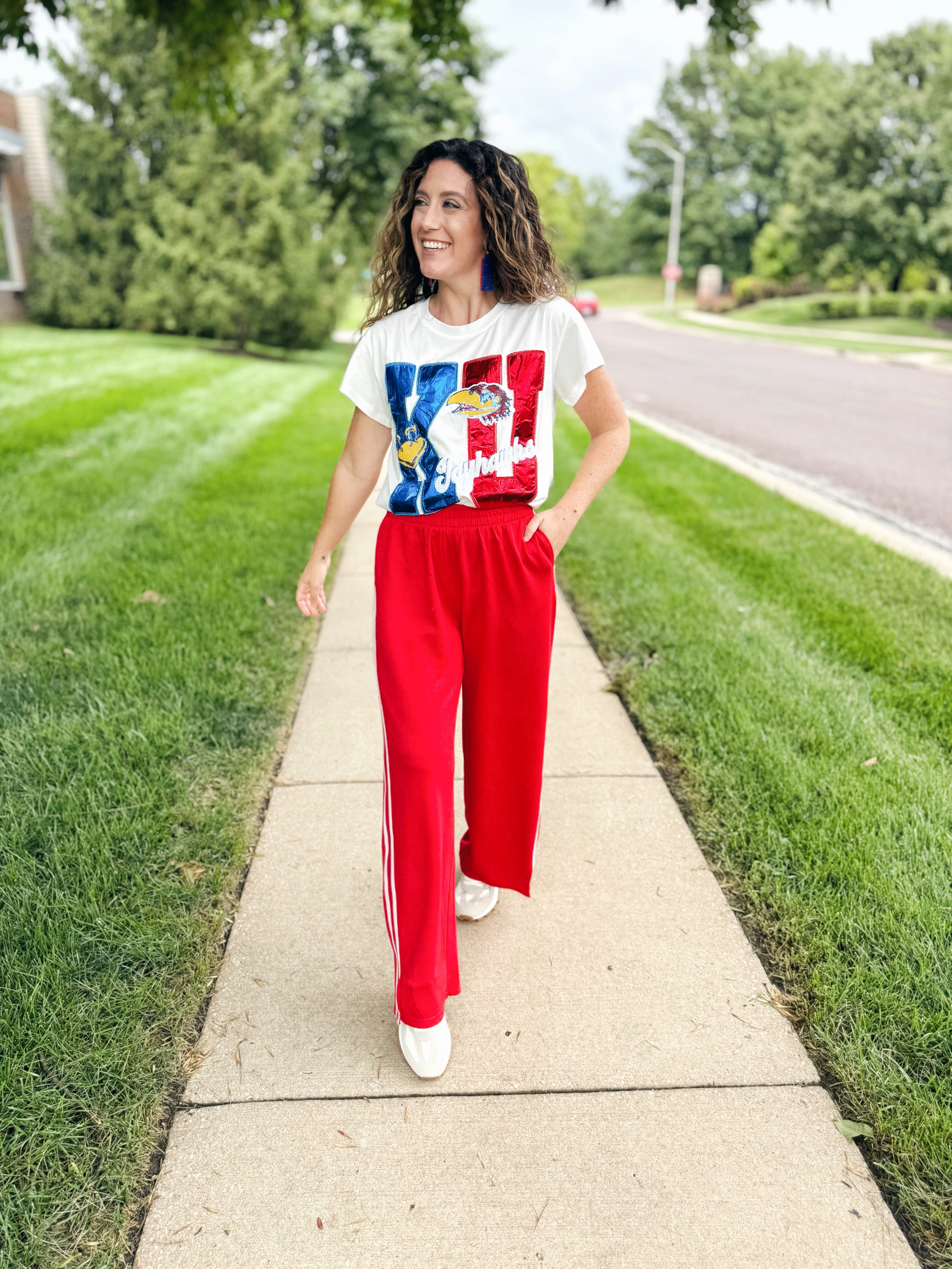 Licensed KU Metallic Tee by Queen of Sparkles
