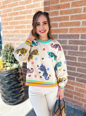 Queen of Sparkles Star Tiger Sweatshirt