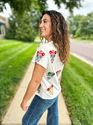Queen of Sparkles Sugar Skull Tee