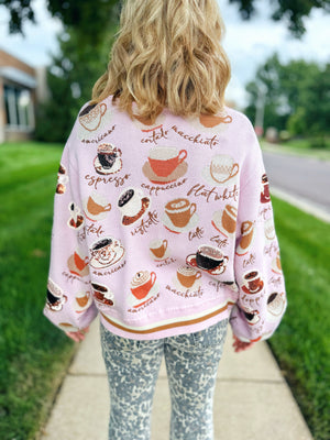 Queen of Sparkles Coffee Cardigan