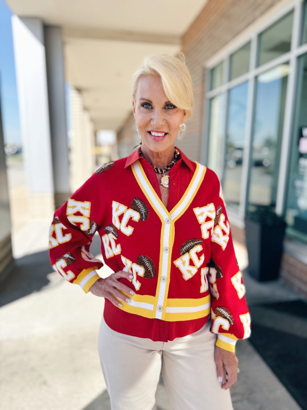 KC All Over Cardigan - Queen of Sparkles x Amelia's Boutique