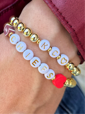 KC Heart Friendship Bracelet Gold Bead With Heart