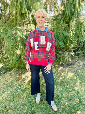 Holiday Plaid Merry Sweatshirt