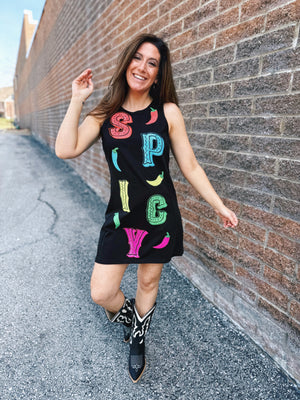 Women's Queen of Sparkles SPICY Dress in Black