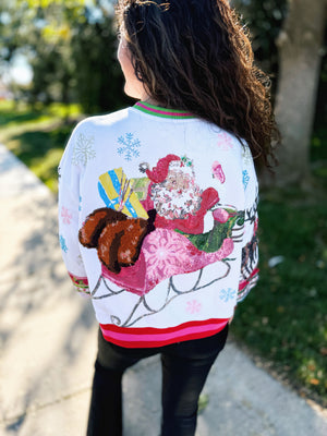Queen of Sparkles Santa Sleigh Sweatshirt