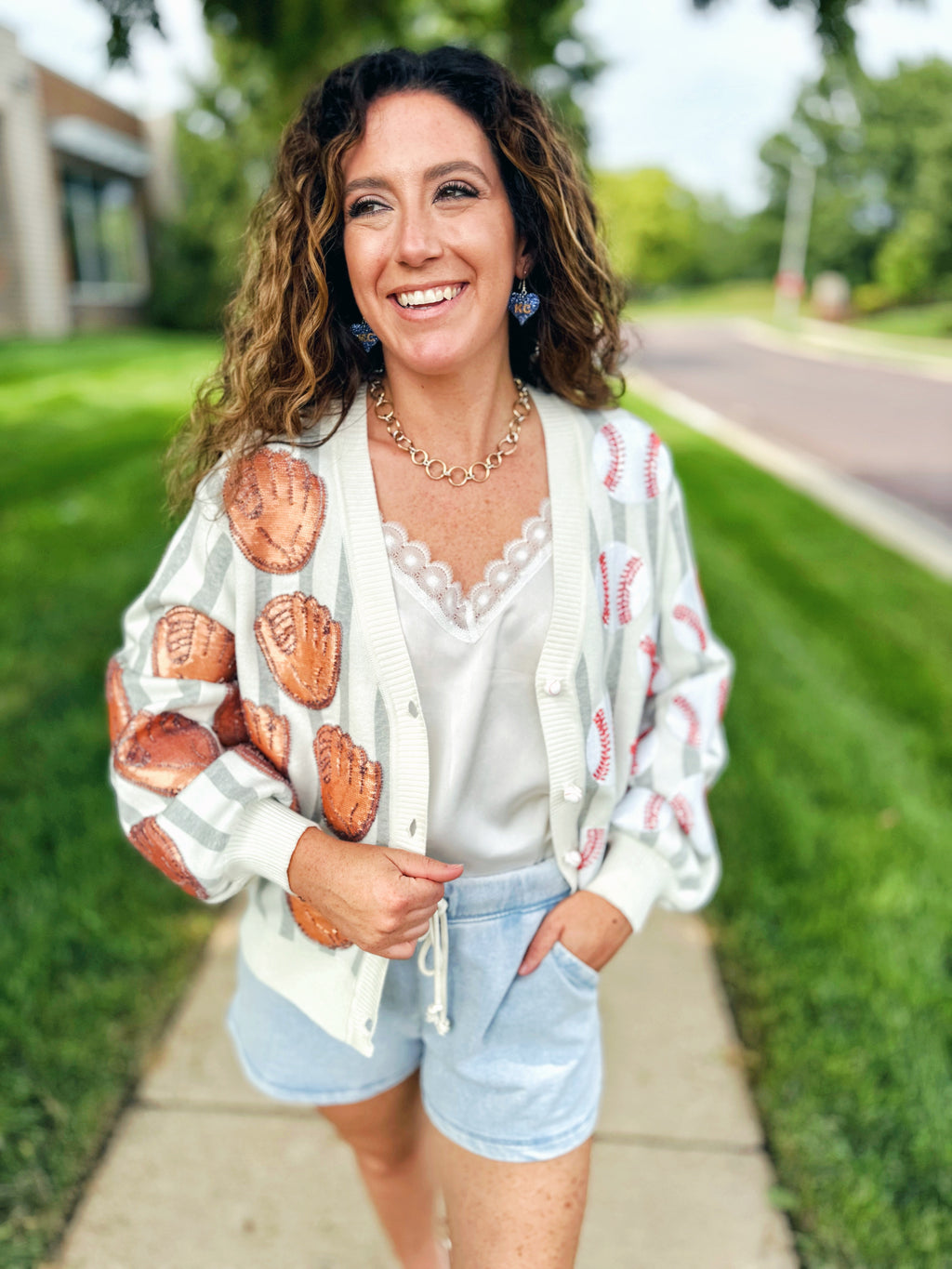 Queen of Sparkles Baseball Cardigan
