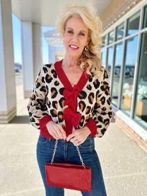 Cheetah Bow Cardigan