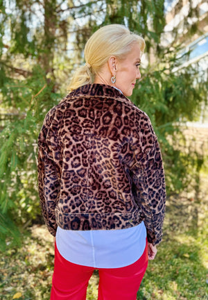 Cheetah Faux Fur Jacket