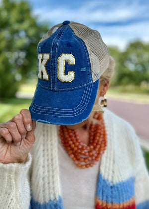 KC Patch Hat in Denim Blue