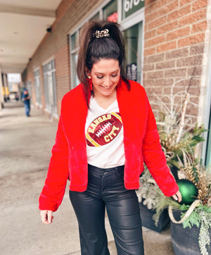 Red Faux Fur Jacket