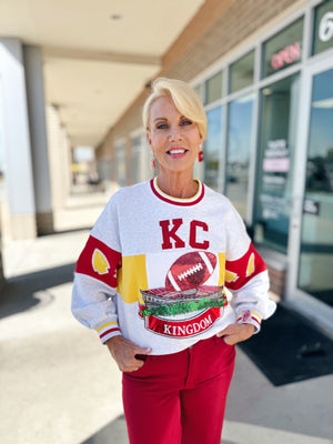 KC Stadium Football Sweatshirt - Queen of Sparkles x Amelia's Boutique