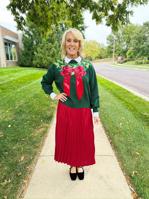 Queen of Sparkles Wreath and Bow Sweater