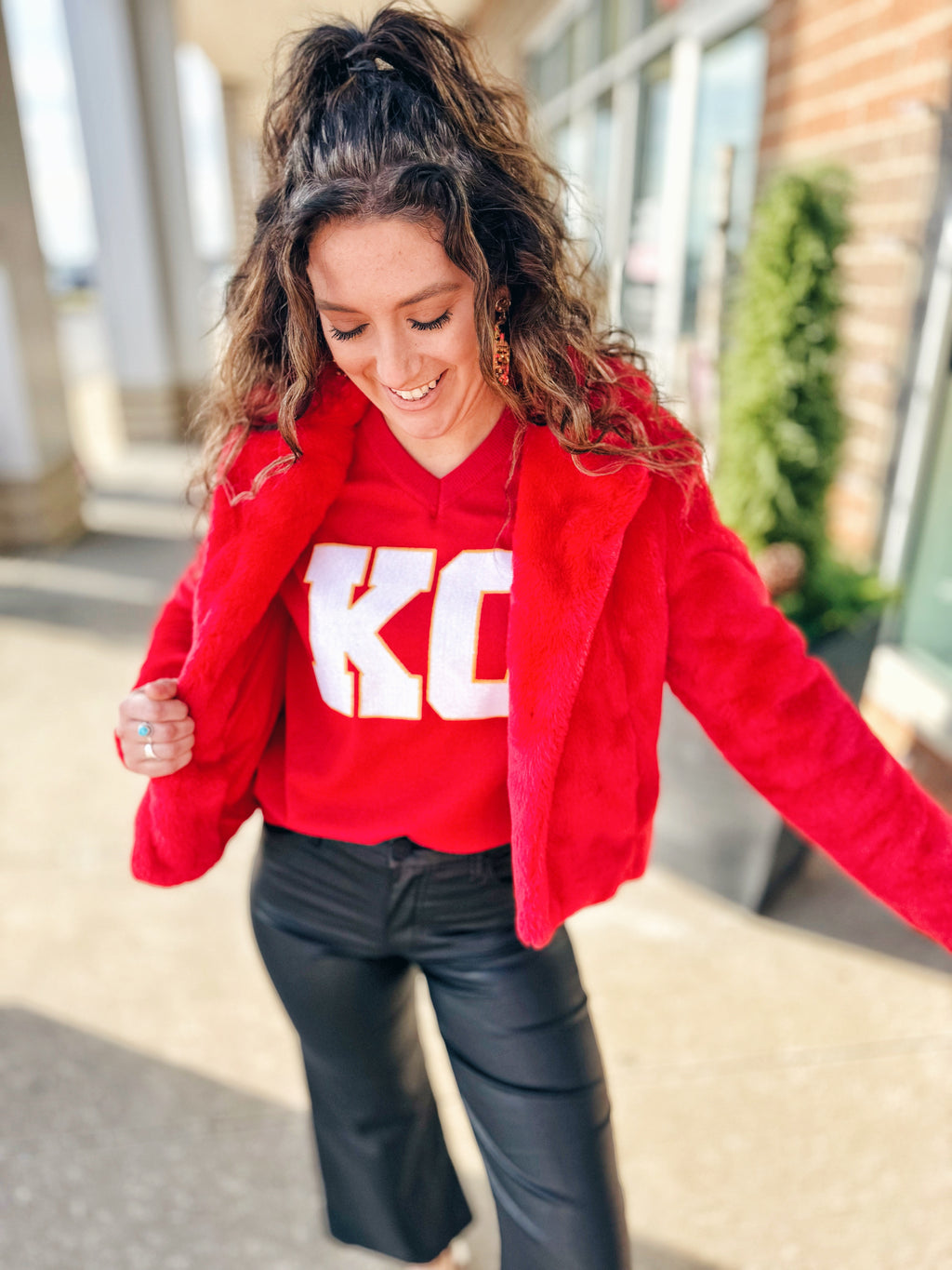 Red Faux Fur Jacket