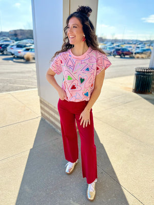 Queen of Sparkles Groovy Heart Tee