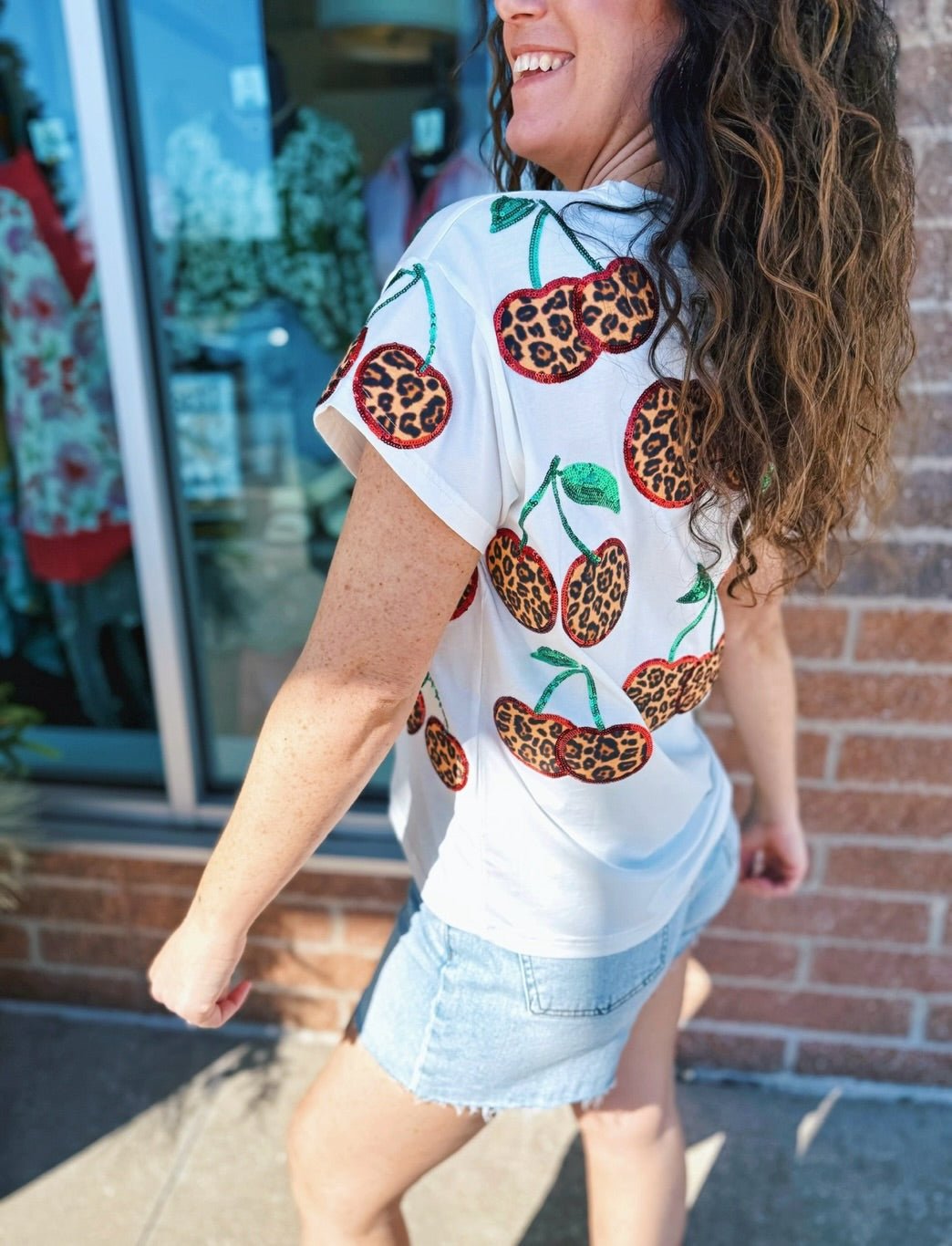 Queen of Sparkles Cheetah Cherry Tee - Amelia's Boutique