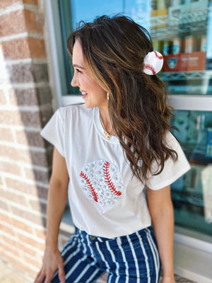 Queen of Sparkles Flower Baseball Tee