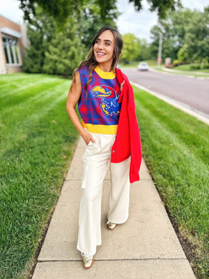 Queen of Sparkles (Licensed) KU Jayhawks Sweater Vest