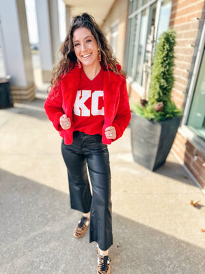 Red Faux Fur Jacket